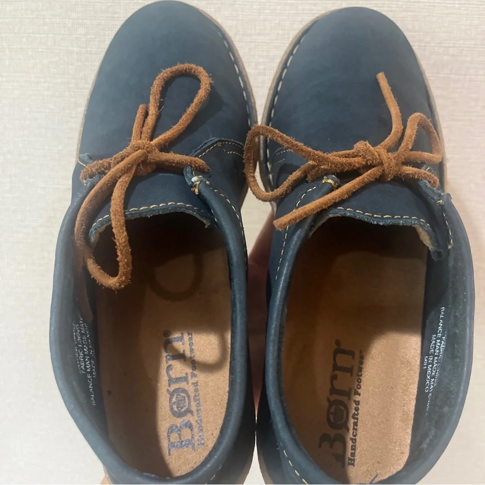 Womens 9 Born Nuala Booties Blue Nubuck Suede Leather Chukka Ankle Boots Boho